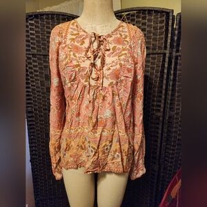 Floral Pink and Orange Women's Top